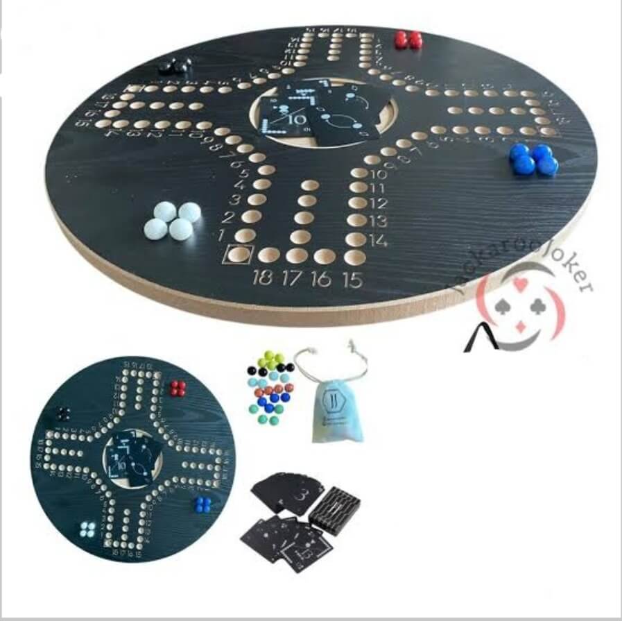 لعبة جاكارو جوكر الخشبية الحجم الكبير مع الكرات والبطاقات لـ 4 أو 6 لاعبين، لعبة جاكارو خشب متين مقوى قياس50 سم