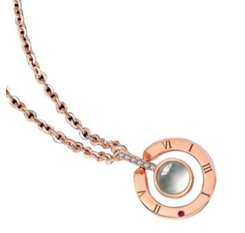 قلادة بدلاية من الفضة الإسترليني عيار 925 ذهبي وردي